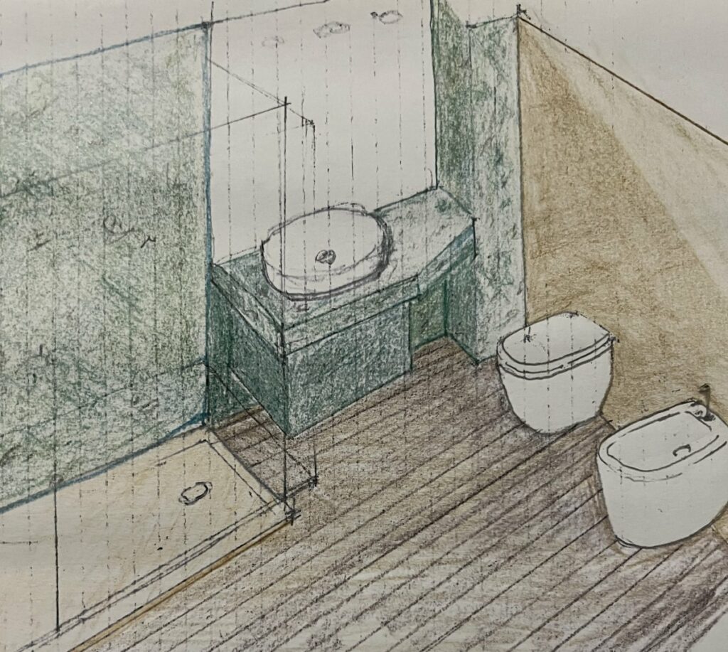 Axios - Disegno per il progetto di un bagno